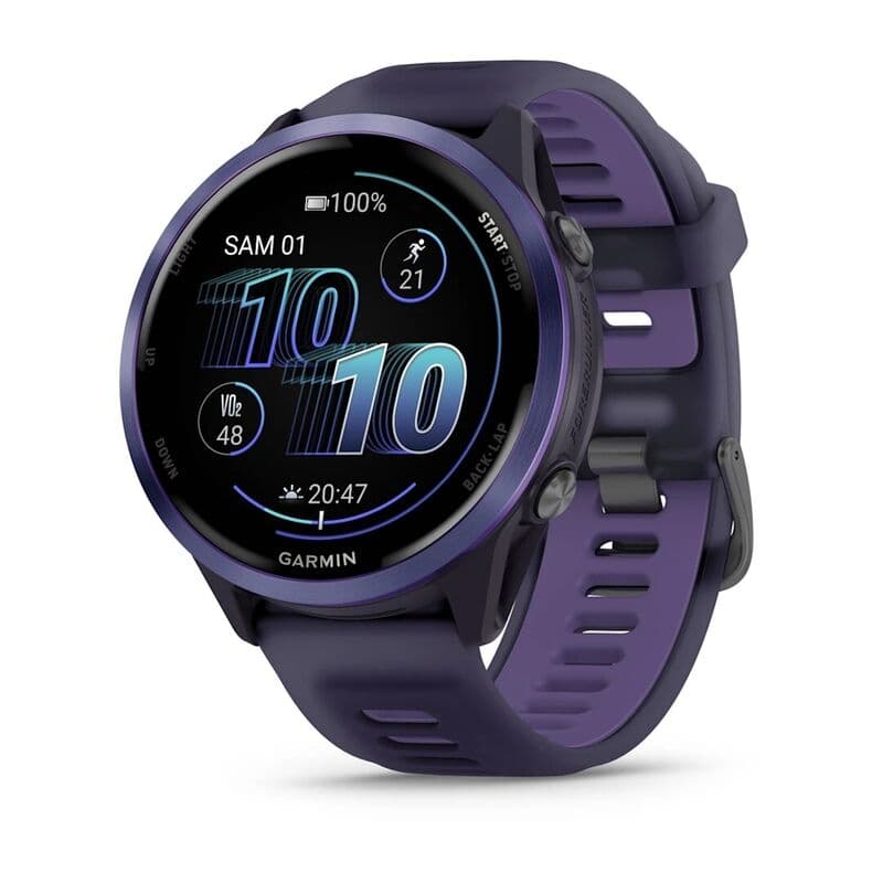 Смарт-часы Garmin Forerunner 570 - 47 mm, Индиго алюминий с ремешком цвета фиолетового индиго