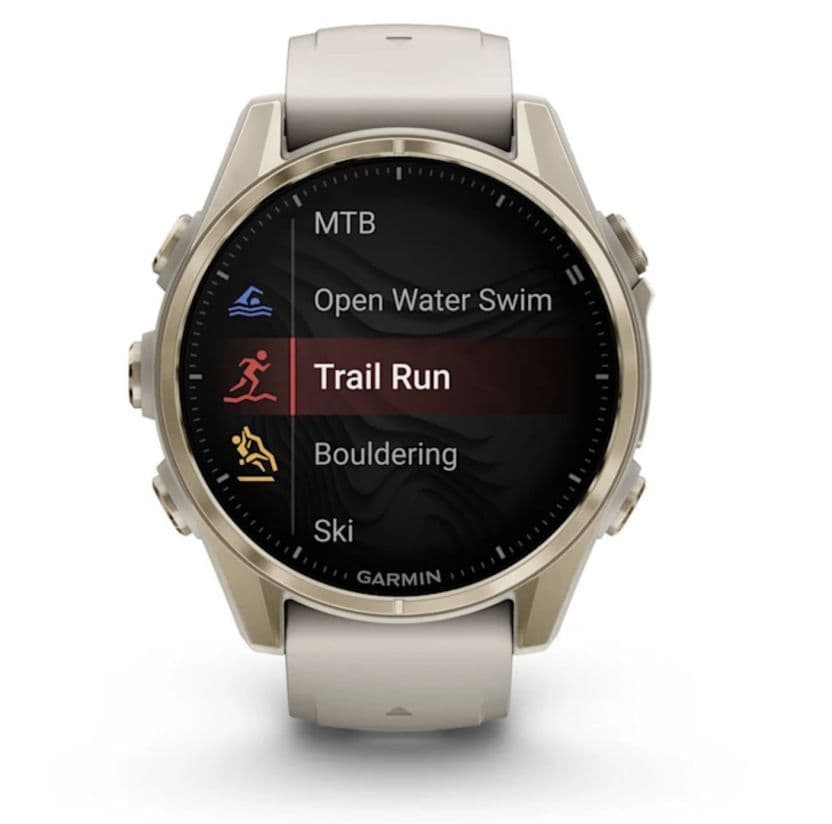 Смарт-часы Garmin Fenix 8 Amoled - 43 mm, Золотистый, дымчато-серый силиконовый ремешок 10