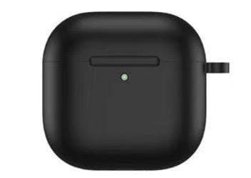 Чехол силиконовый Gurdini Silicone Case с карабином для AirPods 4 Черный