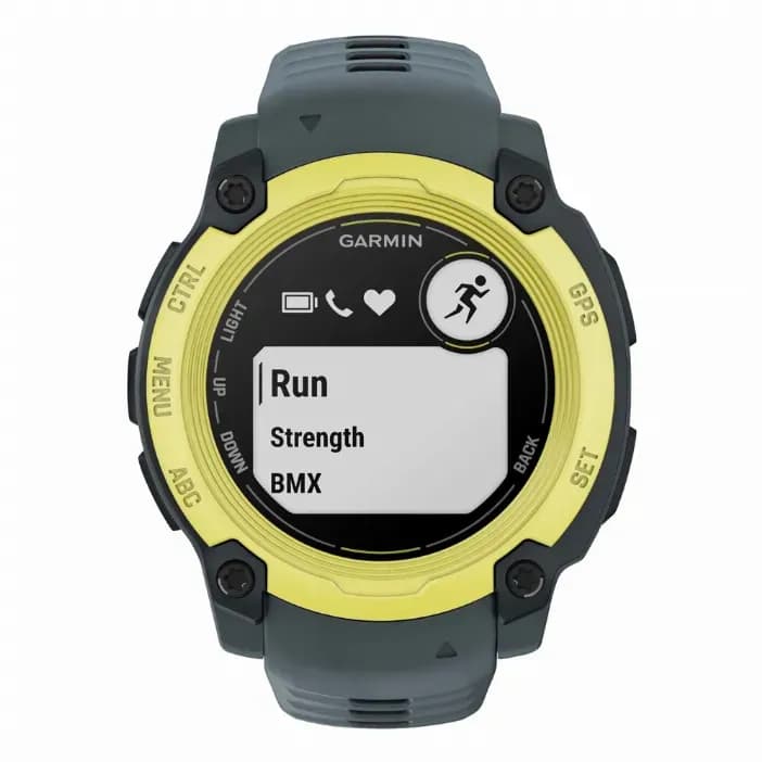 Смарт-часы Garmin Instinct E - 40 mm, Лаймовый, серо-синий силиконовый ремешок 2