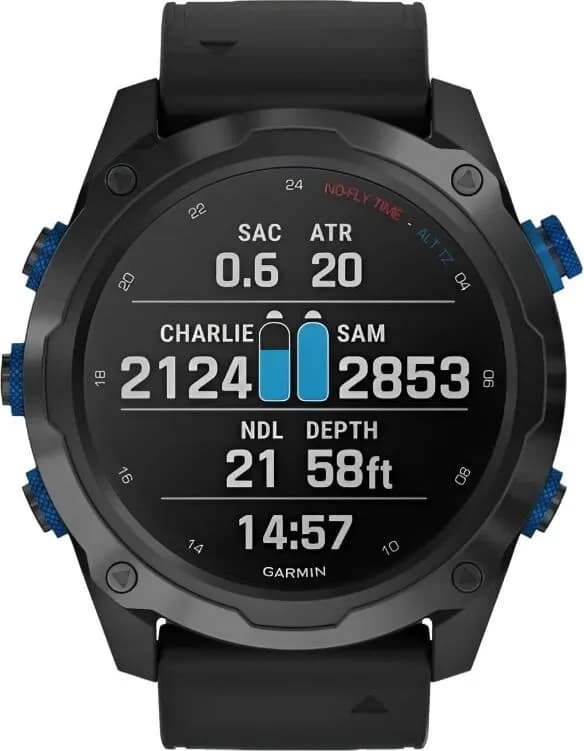 Смарт-часы Garmin Descent Mk2i - 52 mm, Титановый с DLC-покрытием и черным ремешком 4