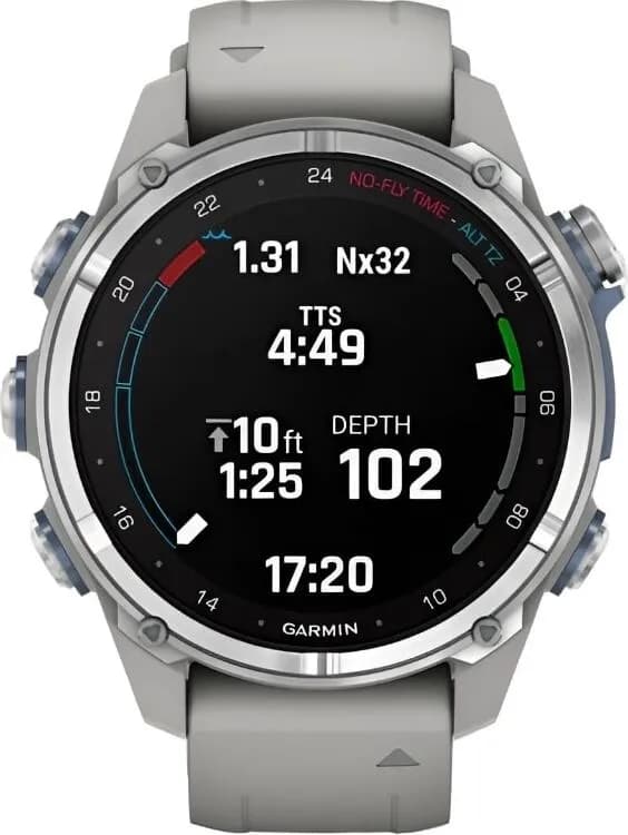 Смарт-часы Garmin Descent Mk3i - 51 mm, Титановый, угольно-серый безель с DLC-покрытием, черный силиконовый ремешок 2