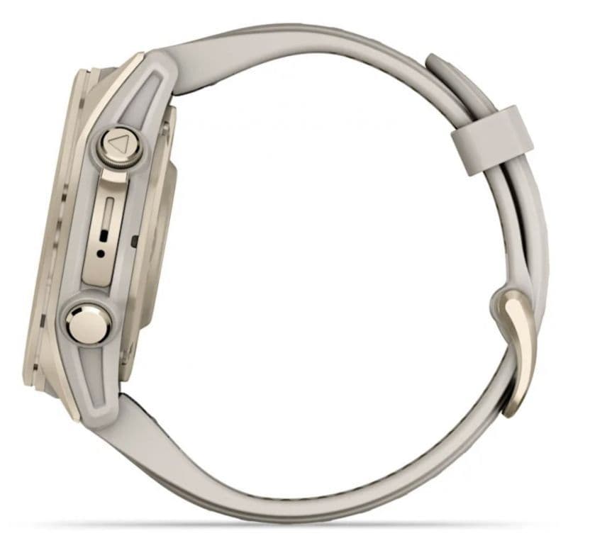 Смарт-часы Garmin Fenix 8 Amoled - 43 mm, Золотистый, дымчато-серый силиконовый ремешок 5