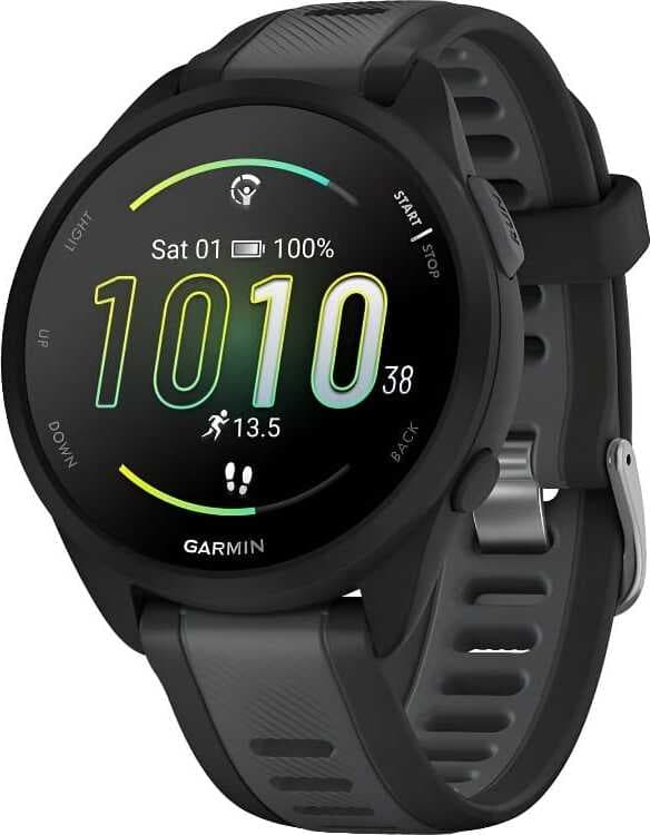 Смарт-часы Garmin Forerunner 165 Music - 43 mm, Черный с серым ремешком