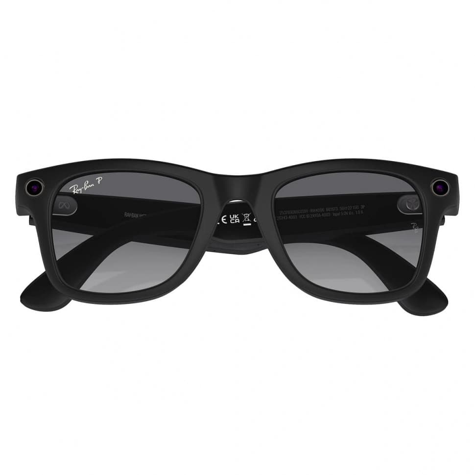 Умные очки Ray-Ban Meta Wayfarer RW4008 (Матовая чёрная оправа, линзы поляризованные графитовый градиент), размер L 5