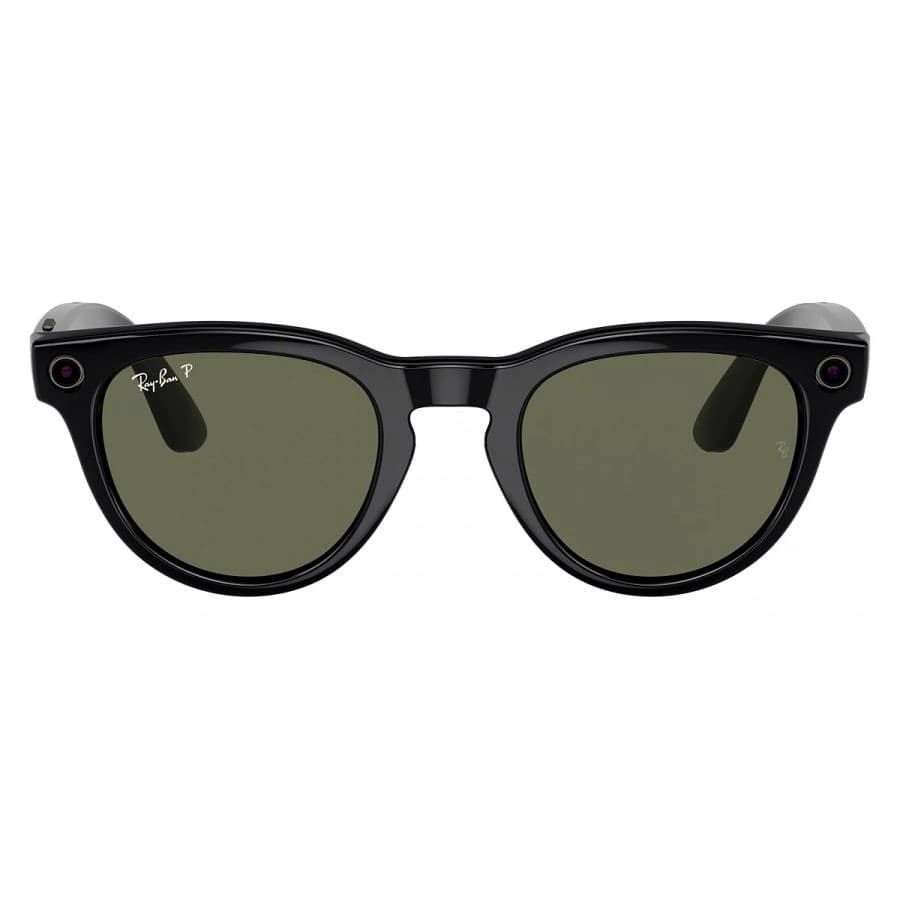 Умные очки Ray-Ban Meta Headliner RW4009 (Глянцевая чёрная оправа, линзы поляризованные зелёные), размер M