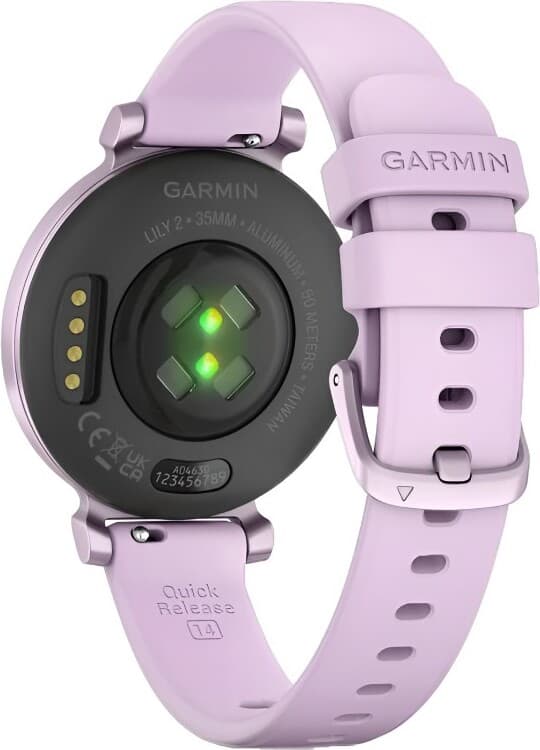 Смарт-часы Garmin Lily 2 - 35 mm, безель лилового цвета, лиловый силиконовый ремешок 6