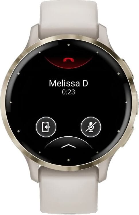 Смарт-часы Garmin Venu 3S - 41 mm, цвета Слоновой кости с золотистым безелем, бежевый ремешок 2