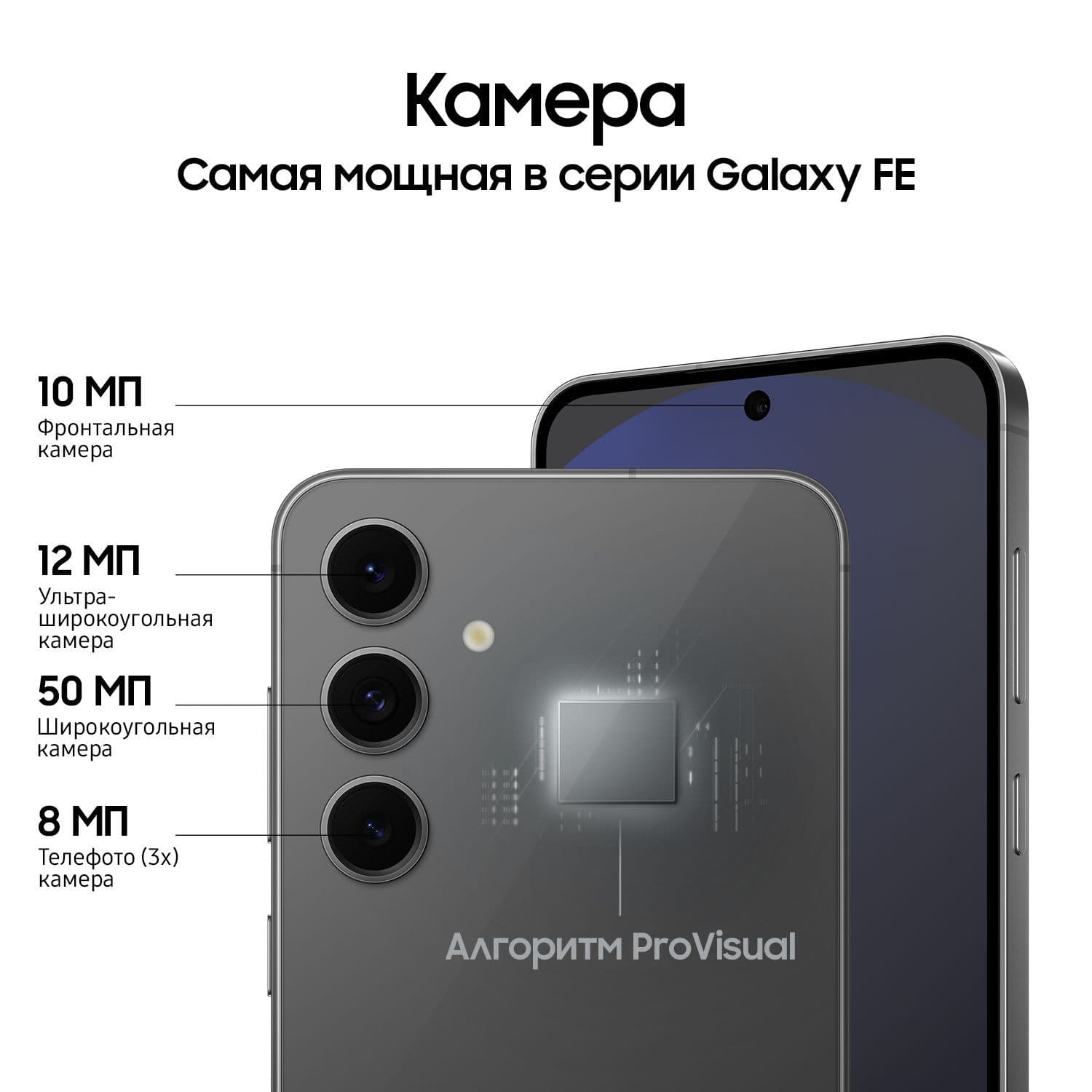 Смартфон Samsung Galaxy S24 FE | 8/128 ГБ, Graphite 9