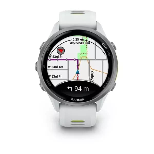 Смарт-часы Garmin Forerunner 970 - 47 mm, Белый, титановый безель, бело-зеленый ремешок (010-02969-01) 2