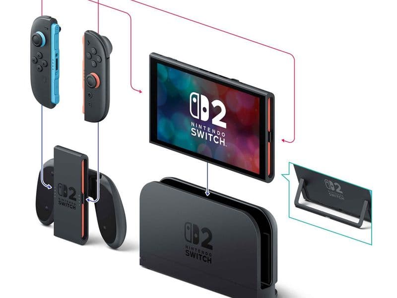 Игровая приставка Nintendo Switch 2 + Mario Kart World Bundle, чёрный (Black) 12