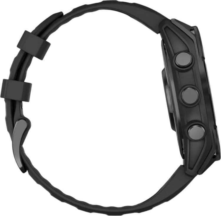 Смарт-часы Garmin Fenix 8 Amoled - 47 mm Sapphire, Серый, черный силиконовый ремешок 4