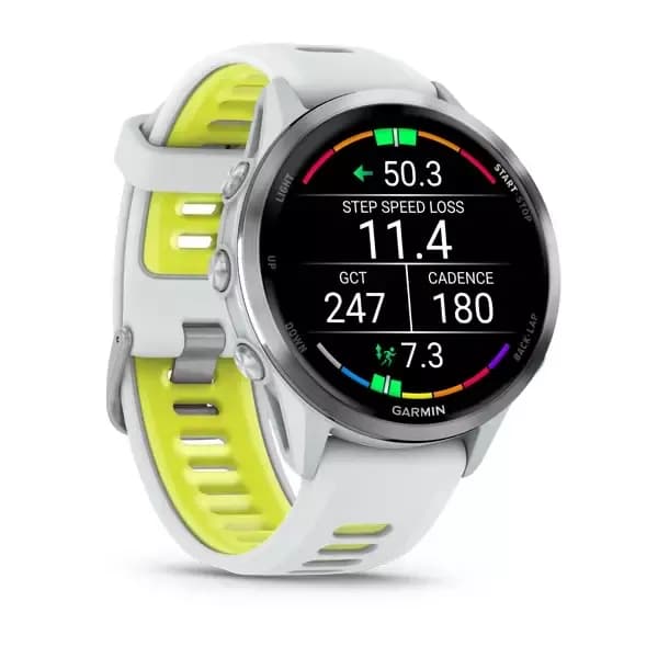 Смарт-часы Garmin Forerunner 970 - 47 mm, Белый, титановый безель, бело-зеленый ремешок (010-02969-01) 3