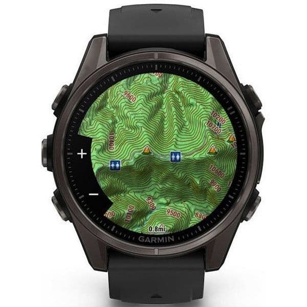 Смарт-часы Garmin Fenix 8 Amoled - 43 mm, Угольно-серый с DLC-покрытием, пепельно-серый силиконовый ремешок 4