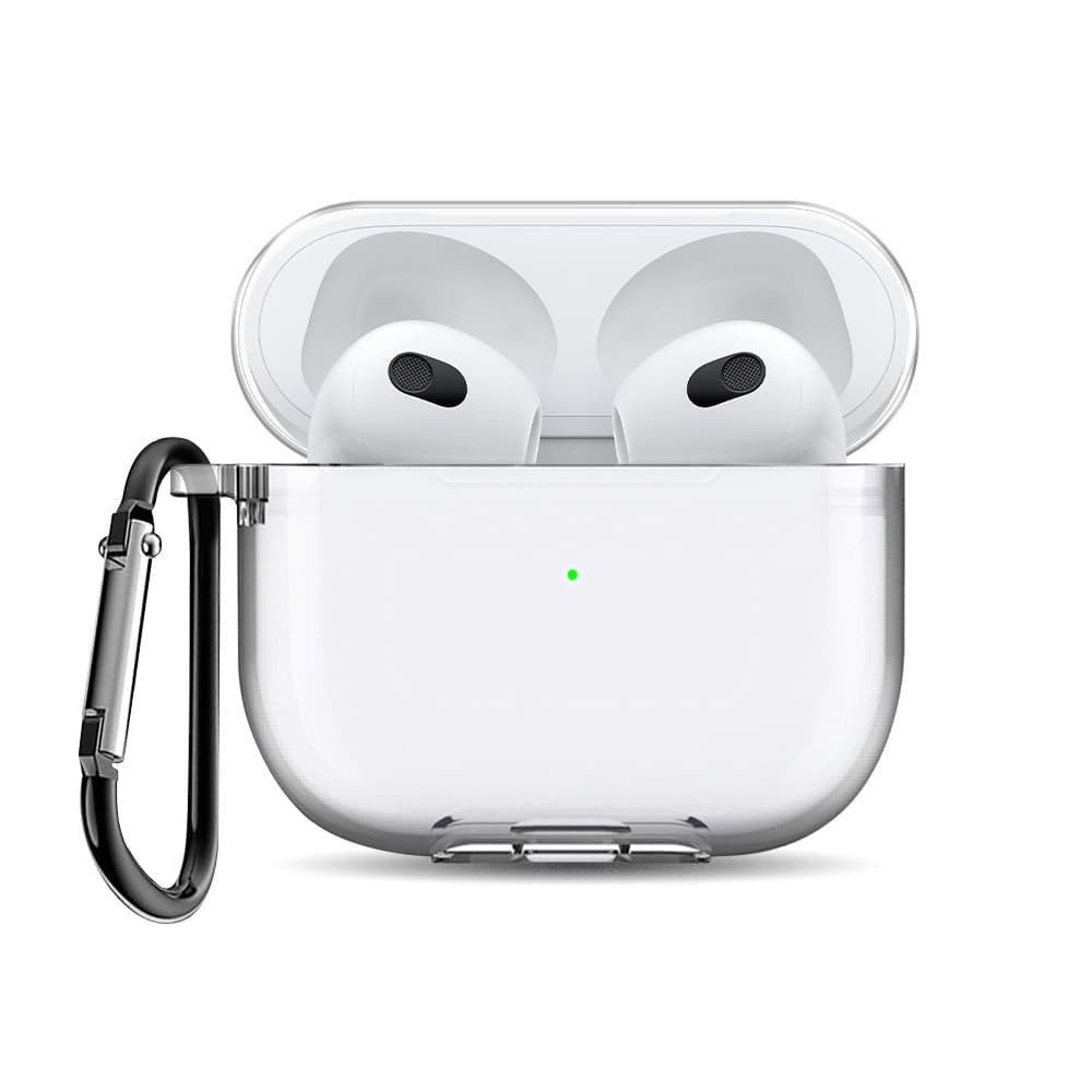 Чехол силиконовый Gurdini Silicone Case с карабином для AirPods Pro 2 Прозрачный