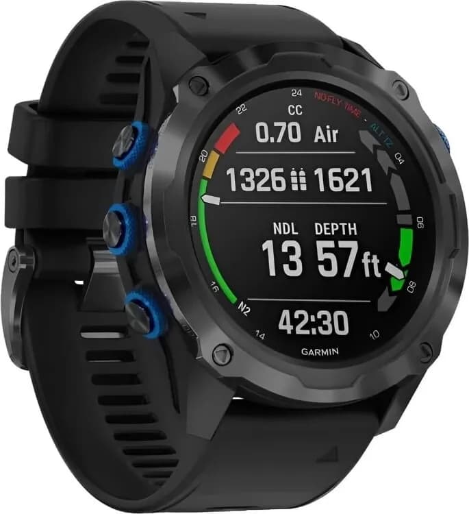 Смарт-часы Garmin Descent Mk2i - 52 mm, Титановый с DLC-покрытием и черным ремешком 3