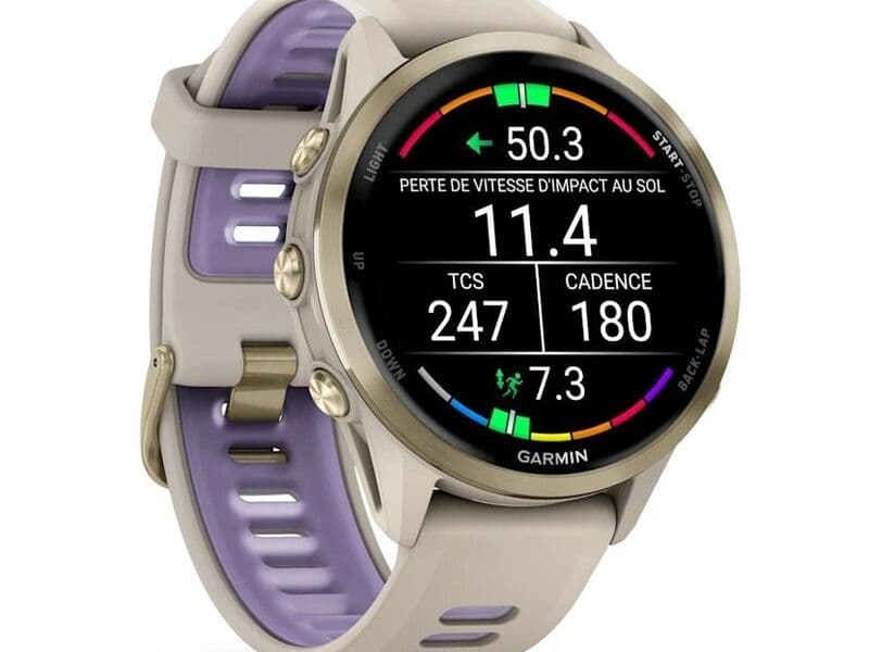 Смарт-часы Garmin Forerunner 970 - 47 mm, Золотистый, титановый безель, серый с индиго ремешок (010-02969-02) 3
