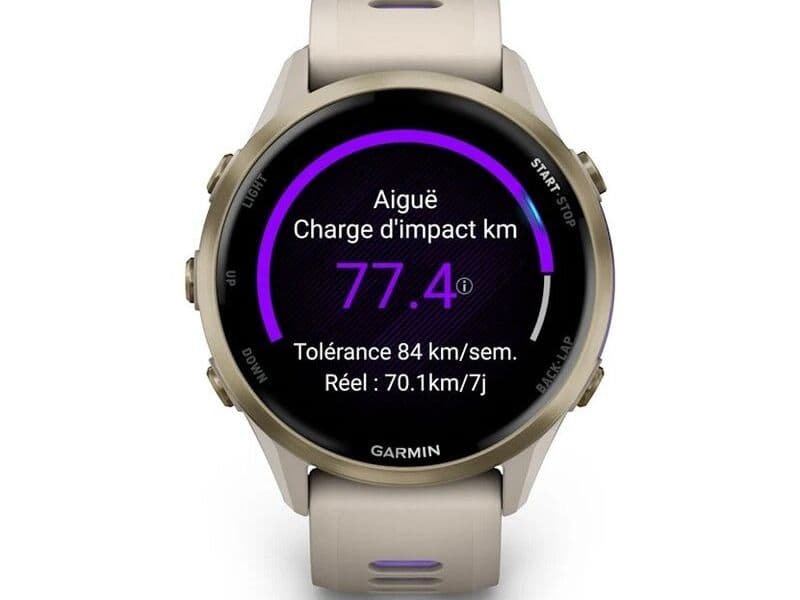 Смарт-часы Garmin Forerunner 970 - 47 mm, Золотистый, титановый безель, серый с индиго ремешок (010-02969-02) 4