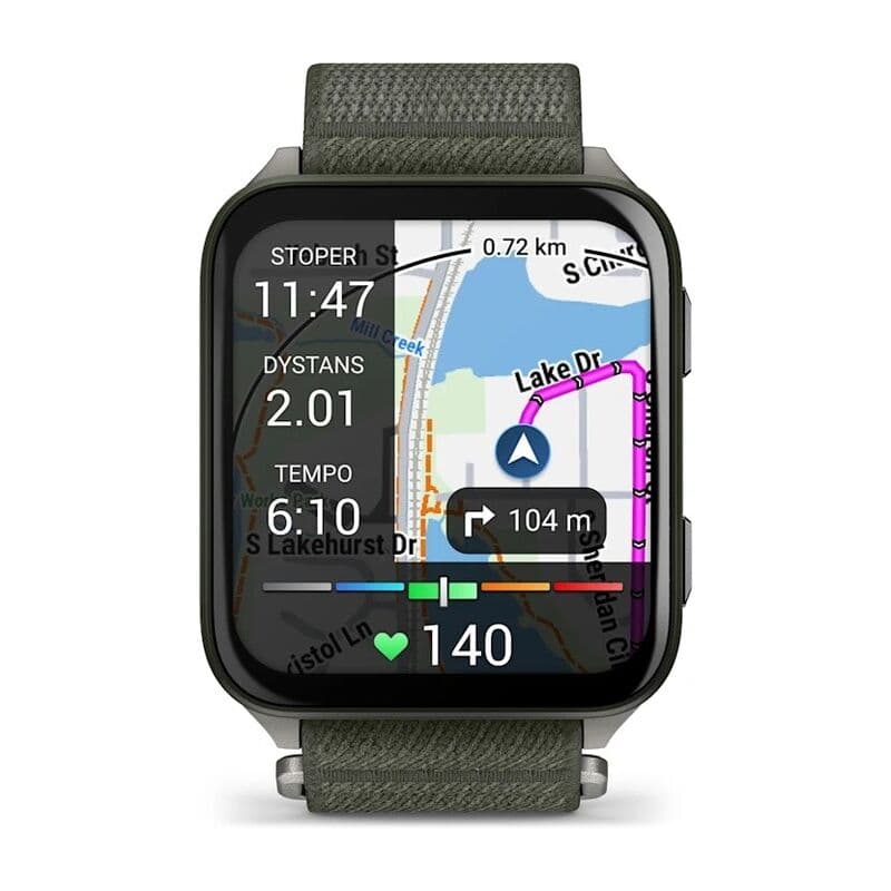 Смарт-часы Garmin Venu X1 - 51 mm, цвет Мха с серой титановой крышкой, черный нейлоновый ремешок 2