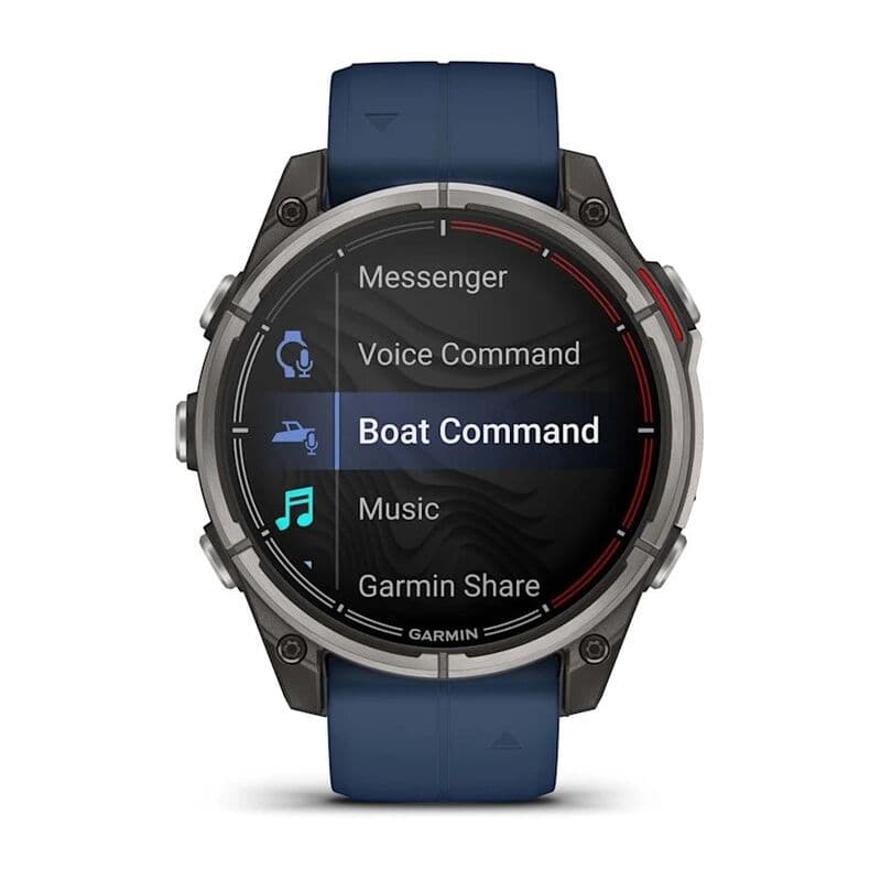 Смарт-часы Garmin Quatix 8 - 51 mm, Amoled, Sapphire, Титановый, синий силиконовый ремешок 2