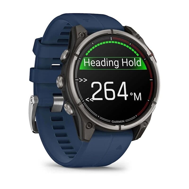 Смарт-часы Garmin Quatix 8 - 51 mm, Amoled, Sapphire, Титановый, синий силиконовый ремешок 3