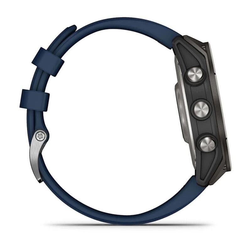 Смарт-часы Garmin Quatix 8 - 51 mm, Amoled, Sapphire, Титановый, синий силиконовый ремешок 5