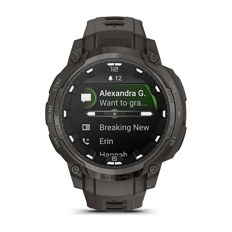 Смарт-часы Garmin Instinct Crossover Amoled - 46 mm, Светло-черный, силиконовый ремешок цвета древесного угля 6