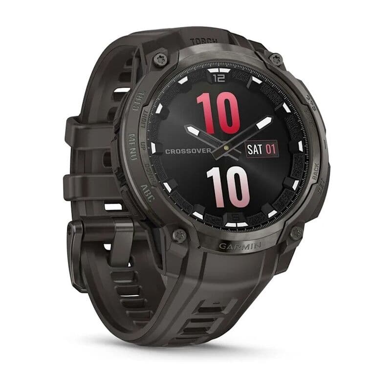 Смарт-часы Garmin Instinct Crossover Amoled - 46 mm, Светло-черный, силиконовый ремешок цвета древесного угля 3