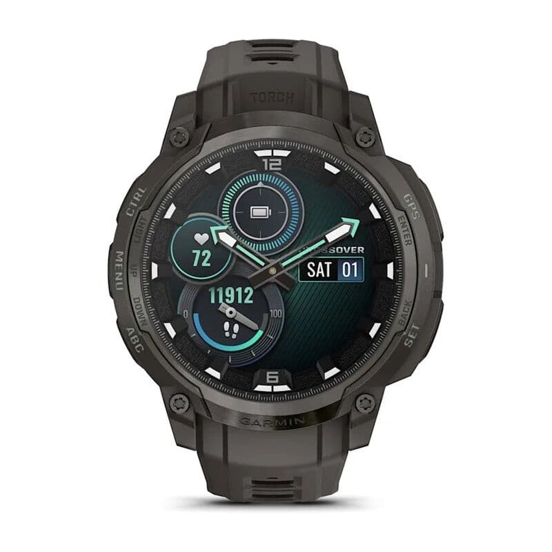 Смарт-часы Garmin Instinct Crossover Amoled - 46 mm, Светло-черный, силиконовый ремешок цвета древесного угля 2
