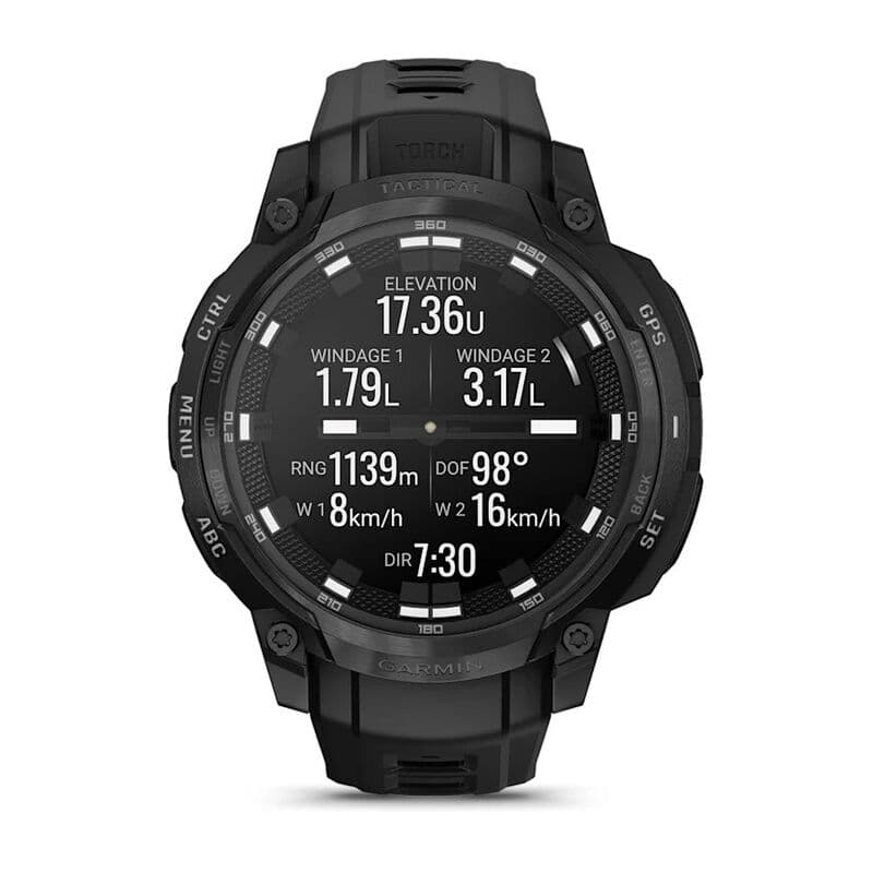 Смарт-часы Garmin Instinct Crossover Amoled Tactical Edition - 46 mm, Черный, черный силиконовый ремешок 8