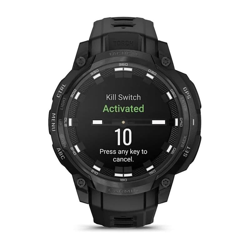 Смарт-часы Garmin Instinct Crossover Amoled Tactical Edition - 46 mm, Черный, черный силиконовый ремешок 5