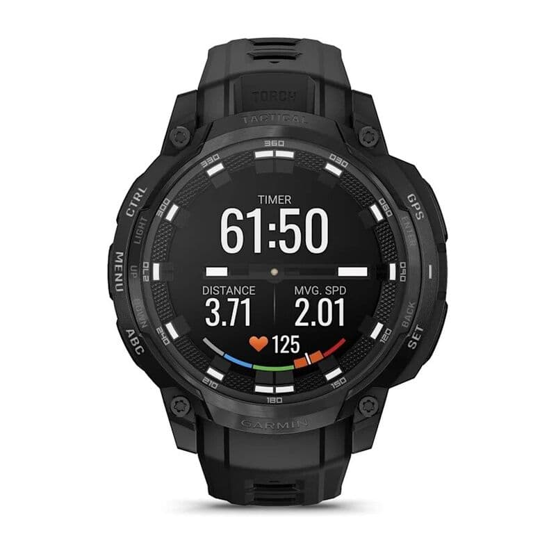 Смарт-часы Garmin Instinct Crossover Amoled Tactical Edition - 46 mm, Черный, черный силиконовый ремешок 4