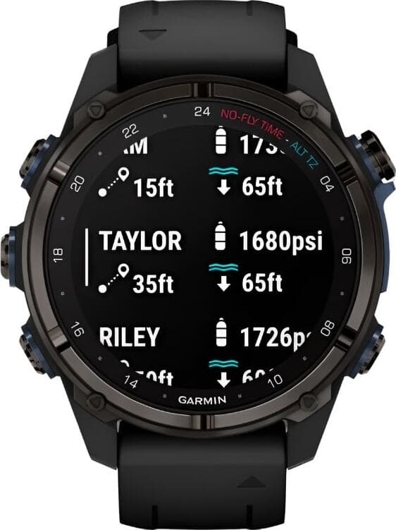 Смарт-часы Garmin Descent Mk3i - 43 mm, Титановый, угольно-серый безель с DLC-покрытием, черный силиконовый ремешок 4