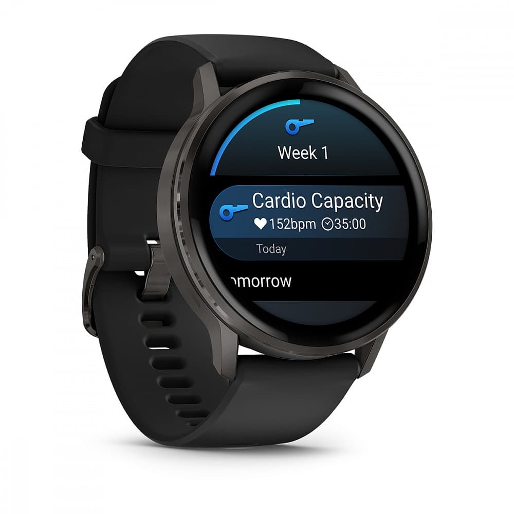 Смарт-часы Garmin Venu 4 - 45 mm, Темно-серый, черный силиконовый ремешок 3