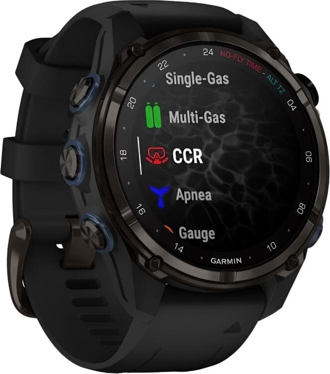 Смарт-часы Garmin Descent Mk3i - 43 mm, Титановый, угольно-серый безель с DLC-покрытием, черный силиконовый ремешок 3