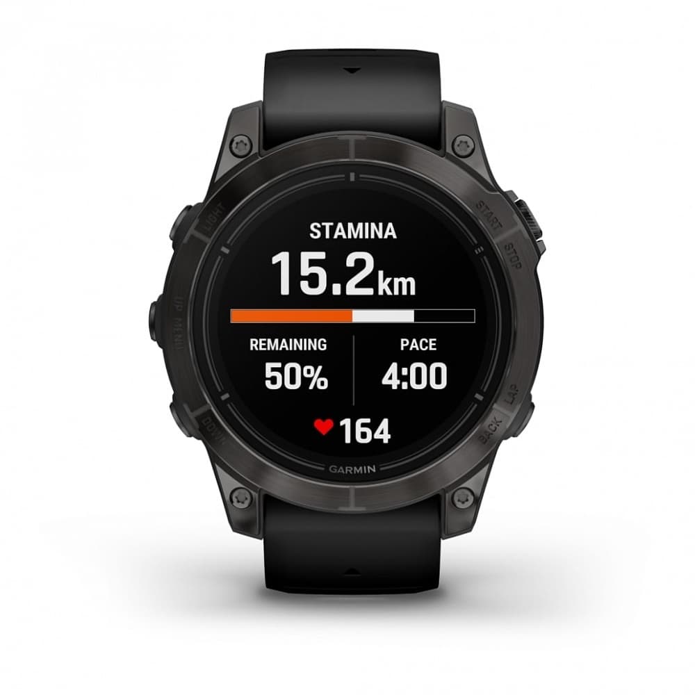 Смарт-часы Garmin Epix Pro (Gen 2) Sapphire Edition - 47 mm, Титановый, угольно-серый безель с DLC-покрытием, черный ремешок 9