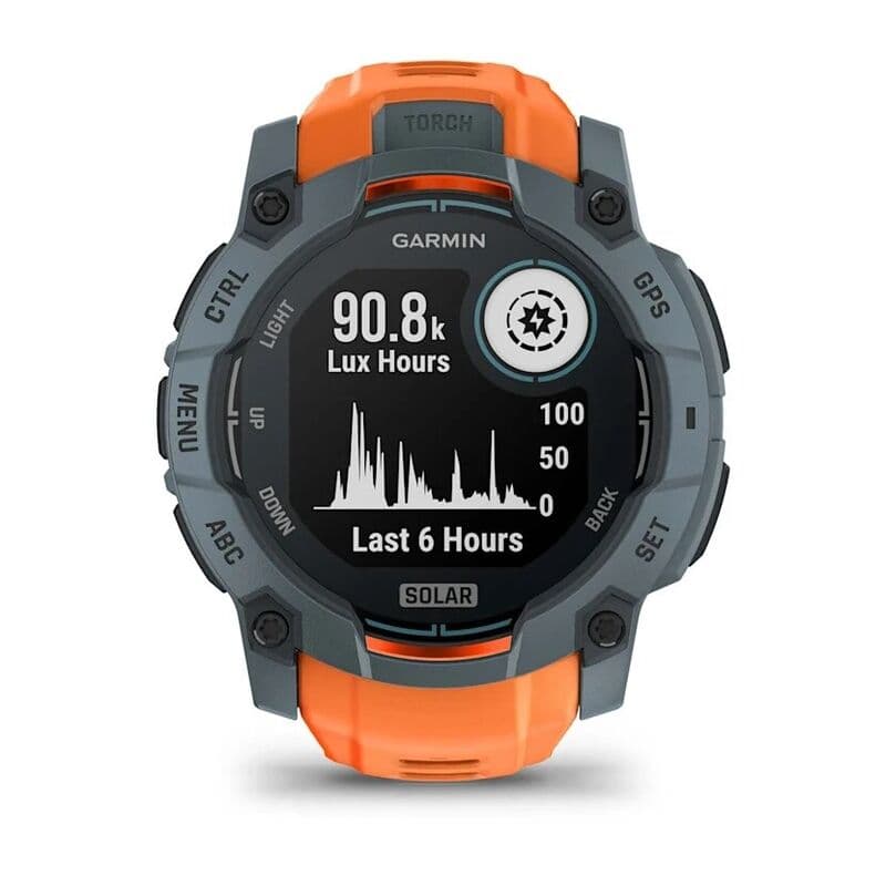 Смарт-часы Garmin Instinct 3 - 50 mm, Solar, Серый, оранжевый ремешок 2