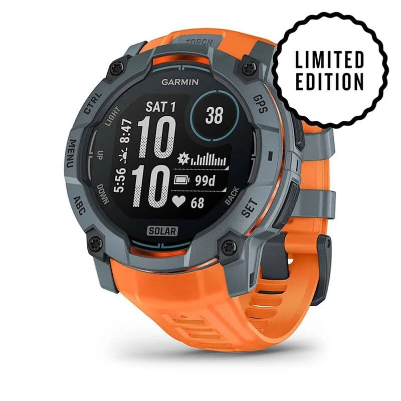 Смарт-часы Garmin Instinct 3 - 50 mm, Solar, Серый, оранжевый ремешок