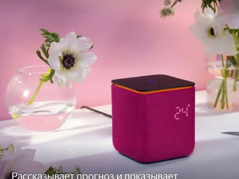Умная колонка Яндекс Станция Миди Малиновый 9