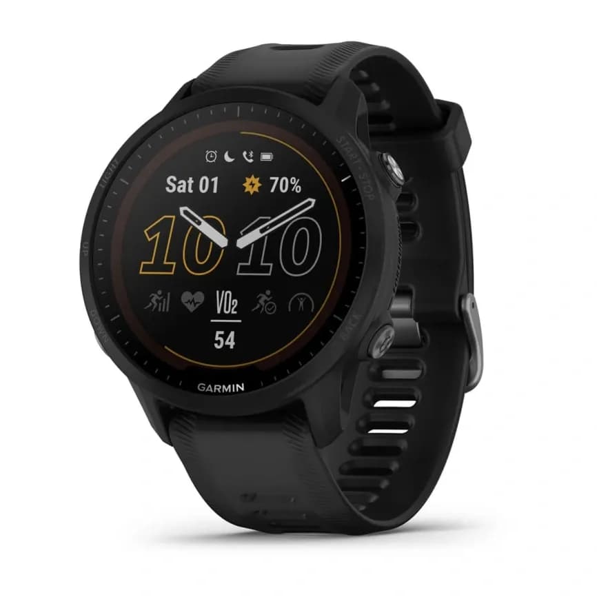 Смарт-часы Garmin Forerunner 955 Solar - 46 mm, Черный с черным ремешком