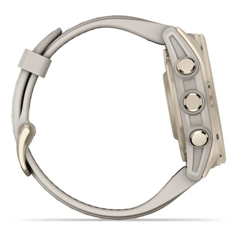 Смарт-часы Garmin Fenix 8 Amoled - 43 mm, Золотистый, дымчато-серый силиконовый ремешок 7