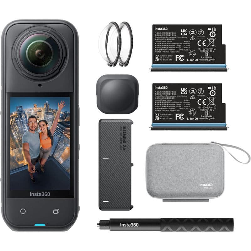 Экшн-камера Insta360 X5 Essentials Bundle, 360° 8К, 72 МП