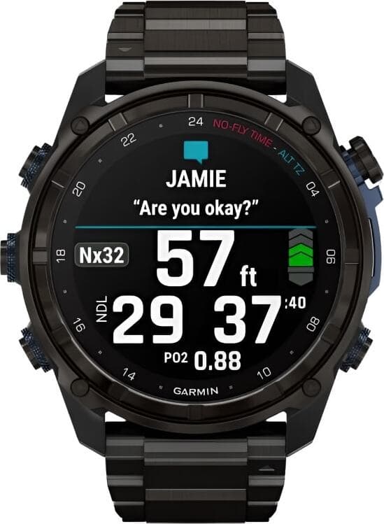 Смарт-часы Garmin Descent Mk3i - 51 mm, Титановый, угольно-серый безель с DLC-покрытием, титановый браслет 2