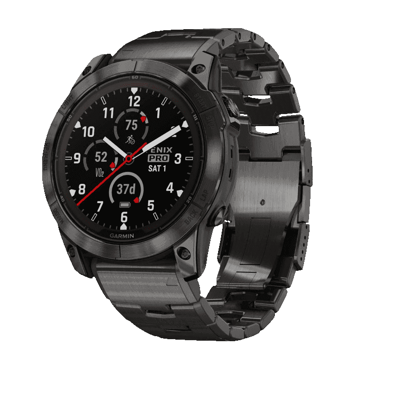 Смарт-часы Garmin Fenix 7X Pro Sapphire Solar Edition - 51 mm, Титановый, угольно-серый безель с DLC-покрытием, титановый браслет