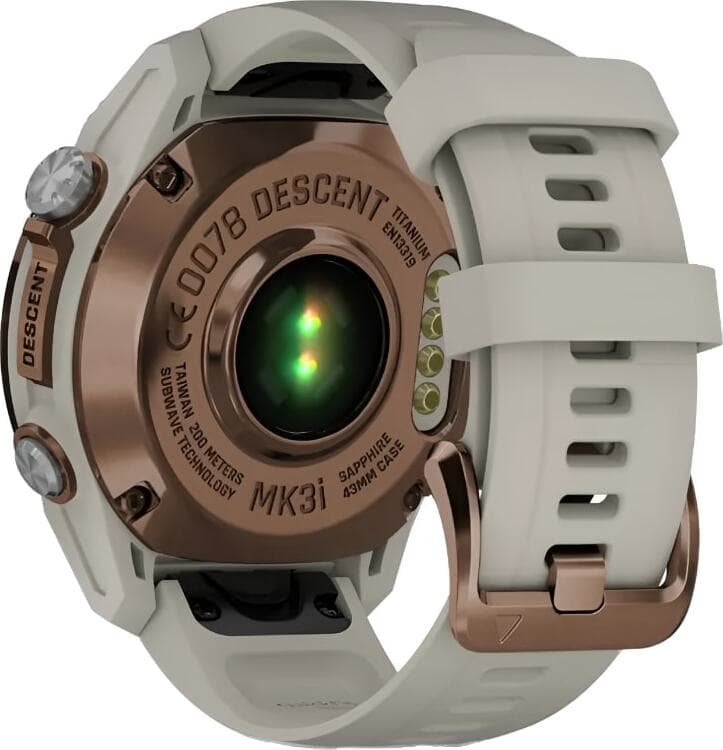 Смарт-часы Garmin Descent Mk3i - 43 mm, Титановый, бронзовый безель с PVD-покрытием, серый силиконовый ремешок 6