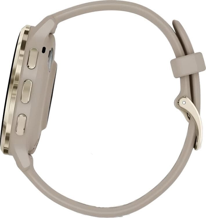 Смарт-часы Garmin Venu 3S - 41 mm, цвет "Французский серый" с золотистым безелем, бежевый ремешок 5