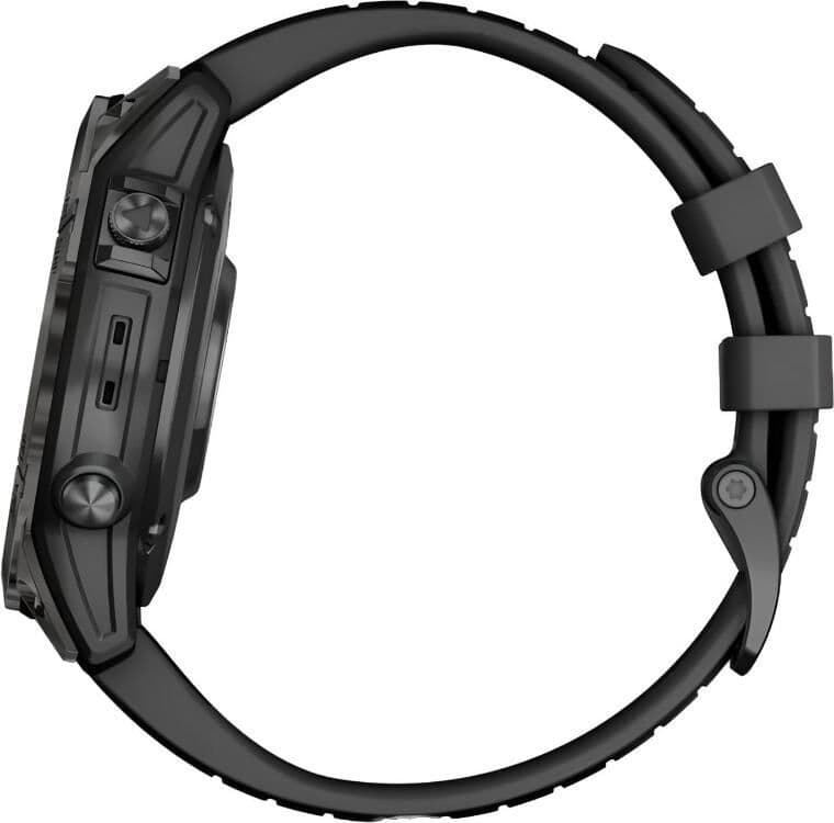 Смарт-часы Garmin Fenix 7 Pro Sapphire Solar - 47 mm, Титановый, угольно-серый безель с DLC-покрытием, черный ремешок 7