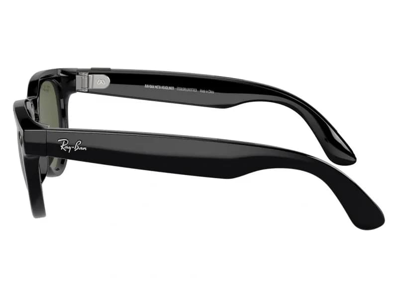 Умные очки Ray-Ban Meta Headliner RW4009 (Глянцевая чёрная оправа, линзы поляризованные зелёные), размер M 3