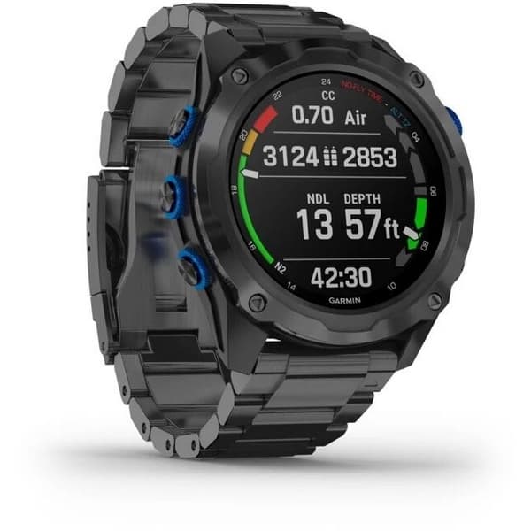 Смарт-часы Garmin Descent Mk2i - 52 mm, Титановый с DLC-покрытием и черным титановым ремешком + Датчик Descent T1 3