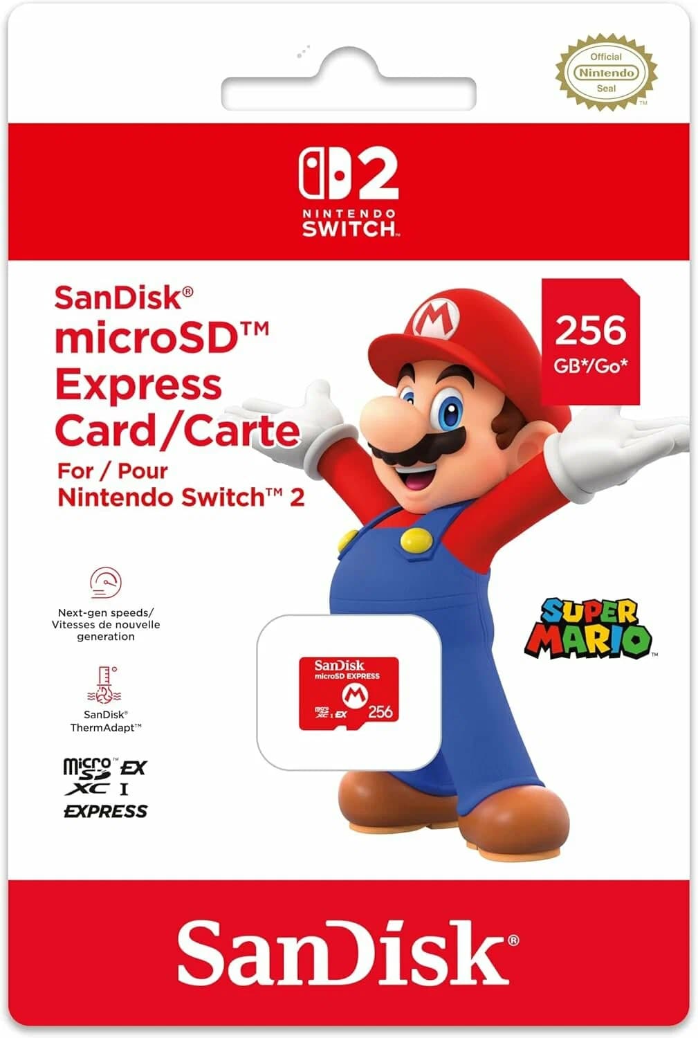 Карта памяти для Nintendo Switch 2 SanDisk MicroSD Express Card 256Gb